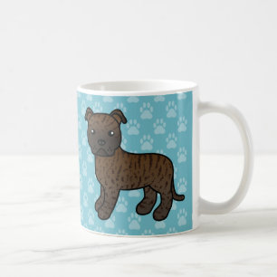 Caneca De Café Brindle Cartoon Staffordshire Bull Terrier