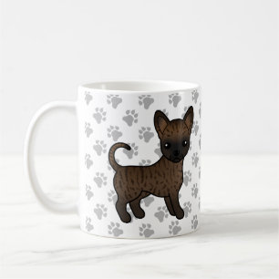 Caneca De Café Brindle Smooth Casaco Chihuahua Cartoon Cão e pat