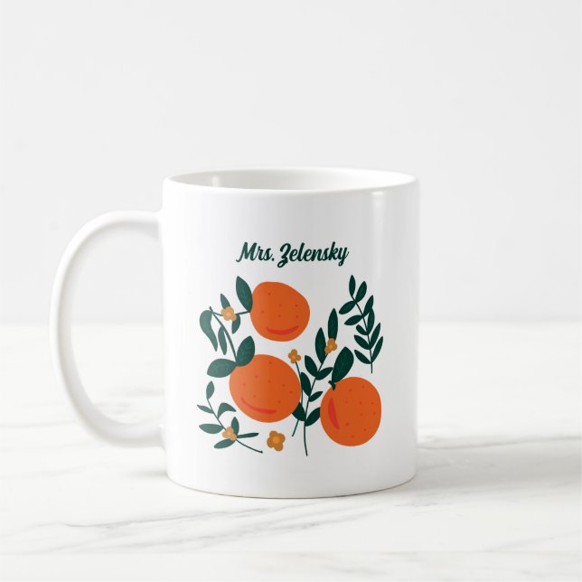 Caneca De Café Brisa Laranja Elegante (Esquerda)