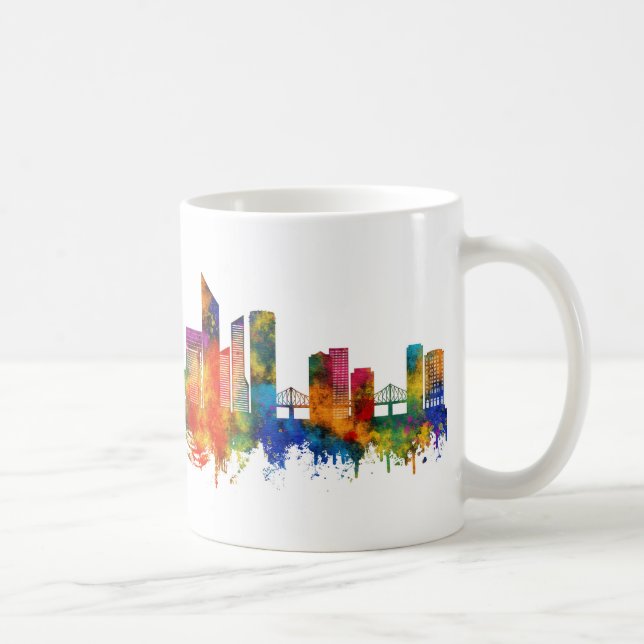 Caneca De Café Brisbane Austrália Skyline (Direita)