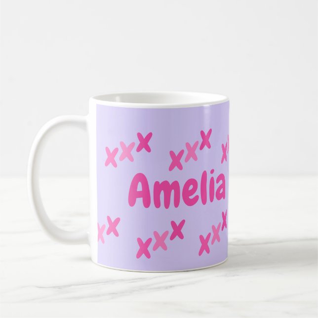 Caneca De Café Brisos Rosa Lilac Personalizados (Esquerda)