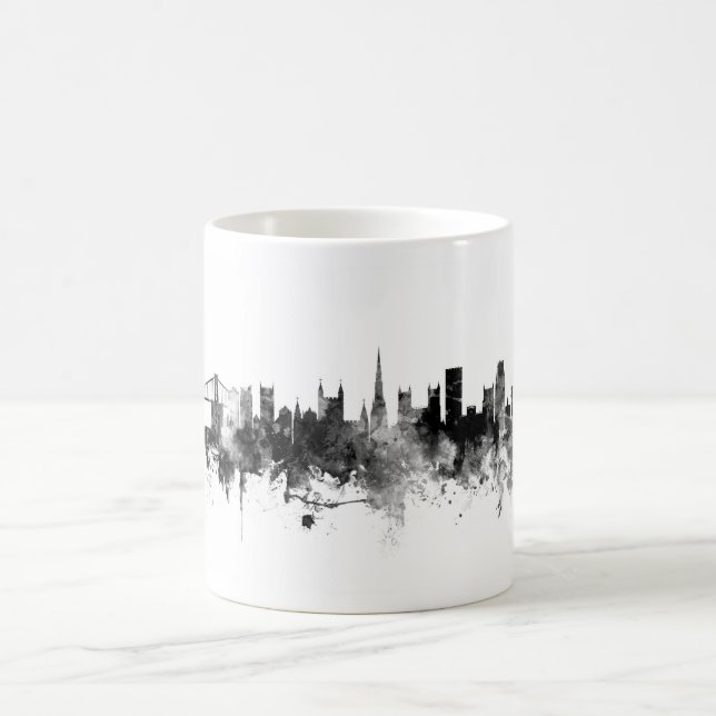 Caneca De Café Bristol England Skyline Black White (Centro)