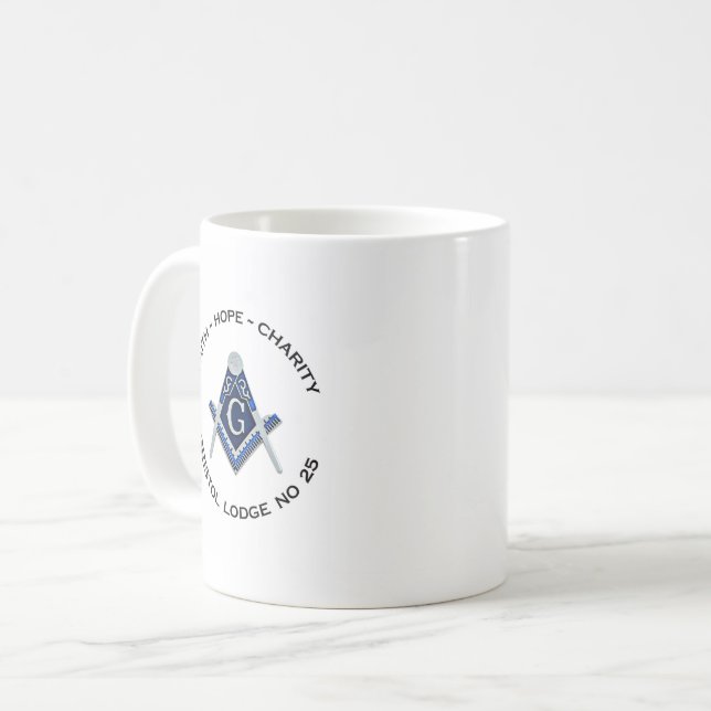 Caneca De Café Bristol Masonic Mug (Frente Esquerda)