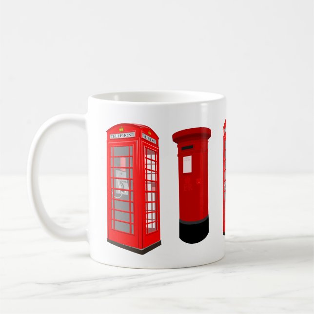 Caneca De Café British Phone Booth & Post Box Mug (Esquerda)