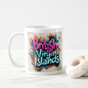 Caneca De Café British V. Islands Grafite Vibes: Arte de Rua
