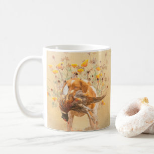 Caneca De Café Brittany Spaniel, caçando faisão
