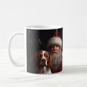 Caneca De Café Brittany Spaniel com Natal