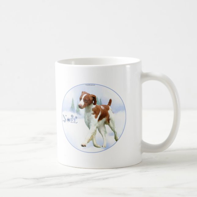 Caneca De Café Brittany Spaniel Noel (Direita)