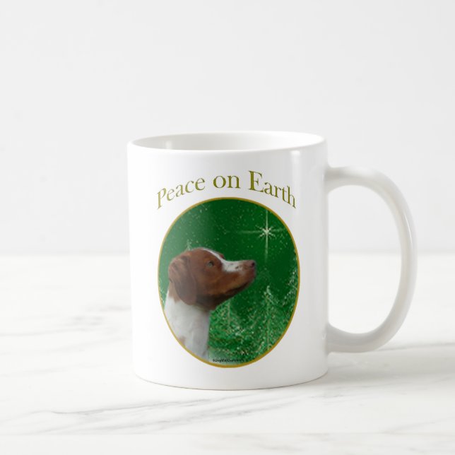 Caneca De Café Brittany Spaniel Peace (Direita)