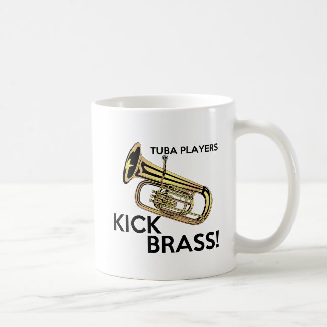 Caneca De Café Bronze do pontapé dos jogadores da tuba (Direita)