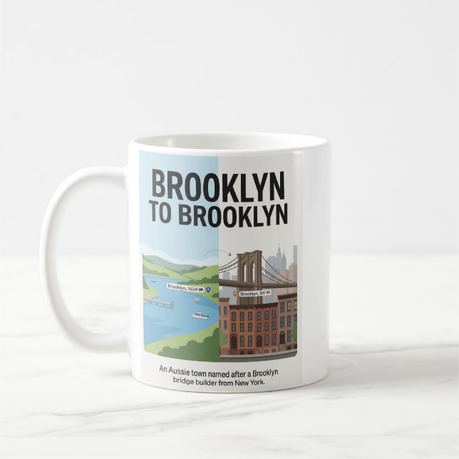 Caneca De Café Brooklyn: Australia + New York Twin Connection (Esquerda)