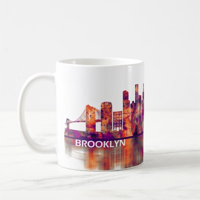 Caneca De Café Brooklyn New York Skyline (Esquerda)