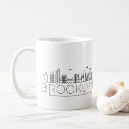 Caneca De Café Brooklyn Stylized Skyline Coffee Mug