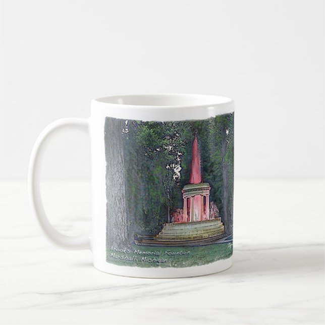 Caneca De Café Brooks Memorial Fountain Coffee Mug, Marshall Mich (Esquerda)