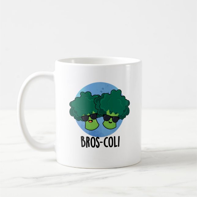 Caneca De Café Bros-coli Funny Veggie Broccoli Pun (Esquerda)