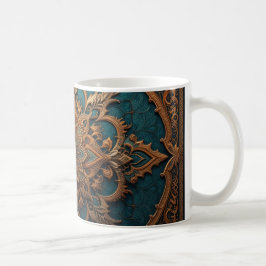 Caneca De Café Brown-Aqua Elegance