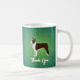 Caneca De Café Brown Boston Terrier Obrigado Nota Design