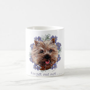 Caneca De Café Brown Cairn Terrier Esquece-me-não