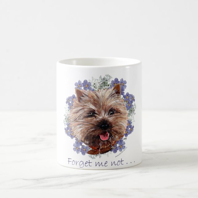 Caneca De Café Brown Cairn Terrier Esquece-me-não (Centro)
