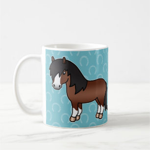 Caneca De Café Brown Cartoon Shetland Pony