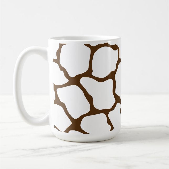 Caneca De Café Brown Giraffe Pattern – Minimal Animal Print (Esquerda)