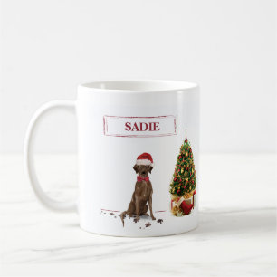 Caneca De Café Brown Labrador Retriever Engraçado Árvore de Cacho