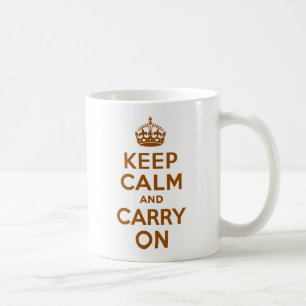 Caneca De Café Brown mantem a calma e continua