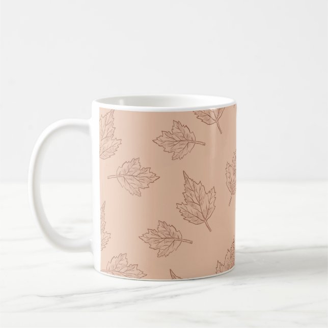 Caneca De Café Brown Maples deixa Rustic Y2K Autumn e Winter (Esquerda)