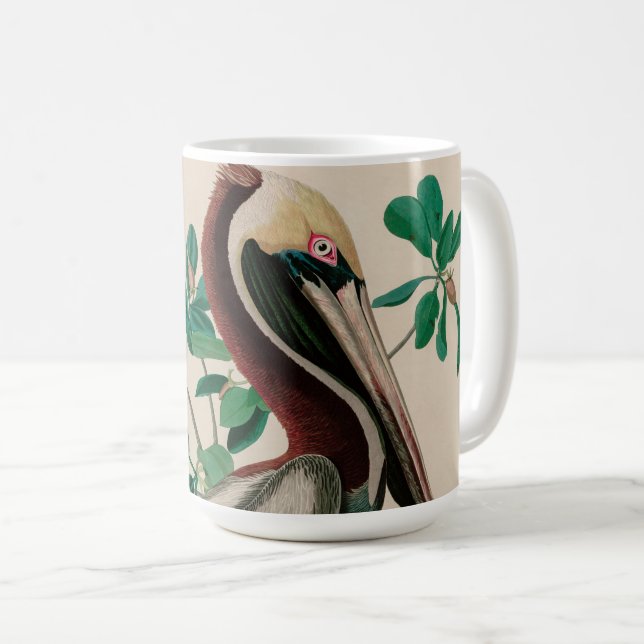 Caneca De Café Brown Pelican Birds of America Audubon Impressão (Frente Esquerda)
