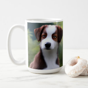 Caneca De Café Bruce, A Borda Collie Puppy, Coffee Mug