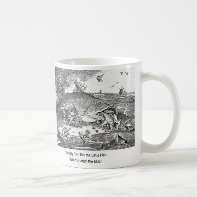 Caneca De Café Bruegel , “ The Big Fish Eat the Little Fish. ” (Direita)