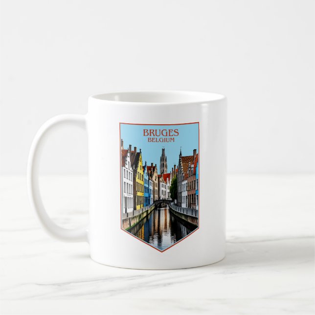Caneca De Café Bruges Belgium Europe (Esquerda)