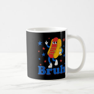 Caneca De Café Bruh 4 de Julho Engraçado Cachorro Quente Patrióti