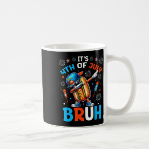 Caneca De Café Bruh 4 De Julho Meninos Hotdog Engraçado Quarto De