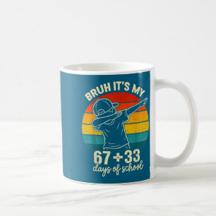 Caneca De Café Bruh 67 33 dias de aula meninos 100º dia 67 meme