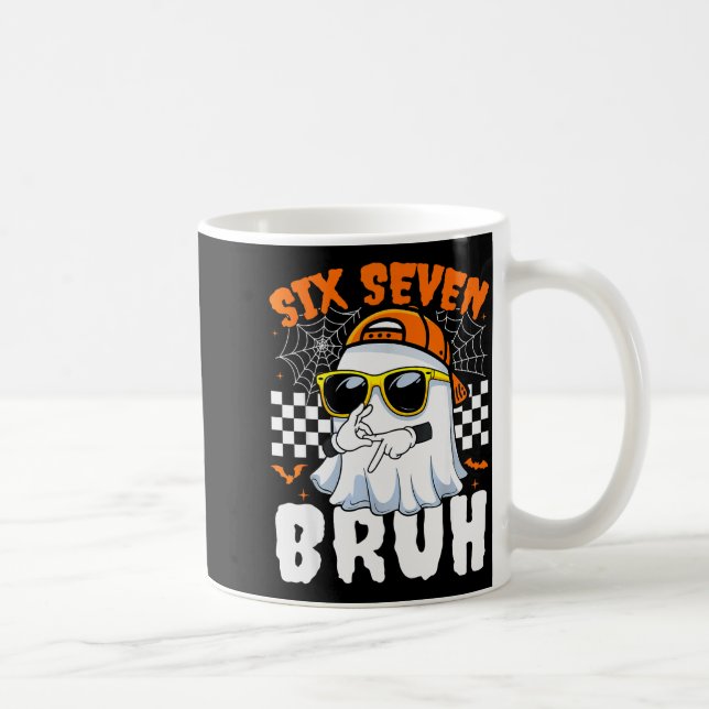 Caneca De Café Bruh 67 Halloween Funny Six Seven Meme Brainrot Gh (Direita)