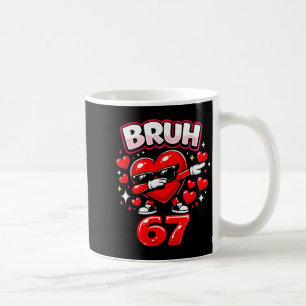 Caneca De Café Bruh 67 Seis Sete Meme Dia dos Namorados Coração D