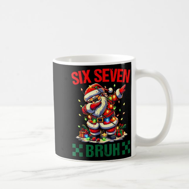 Caneca De Café Bruh 67 Six Seven Funny Christmas Santa Claus 6 7  (Direita)