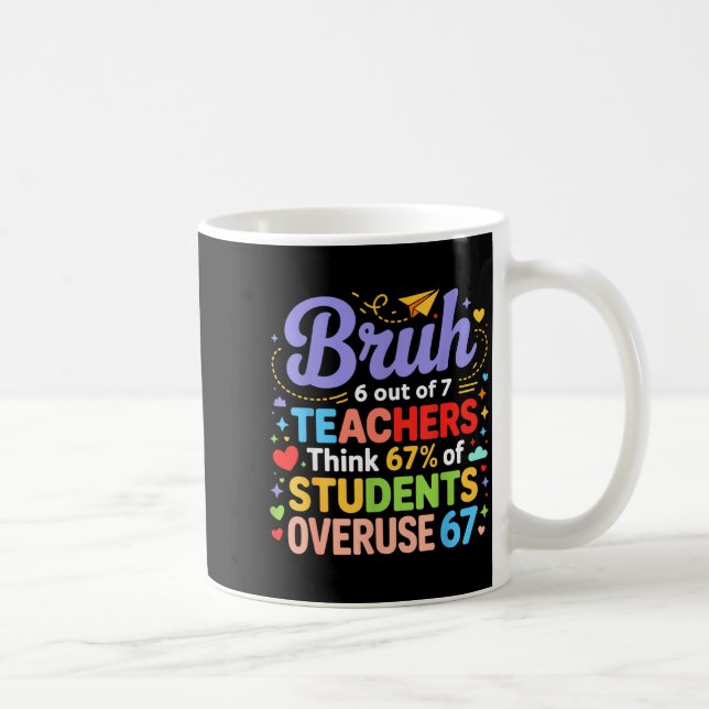Caneca De Café Bruh 6 Out Of 7 Teachers Think 67% Of Students Ove (Direita)
