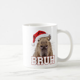 Caneca De Café Bruh Capybara Funny Santa Hat Boné de Natal