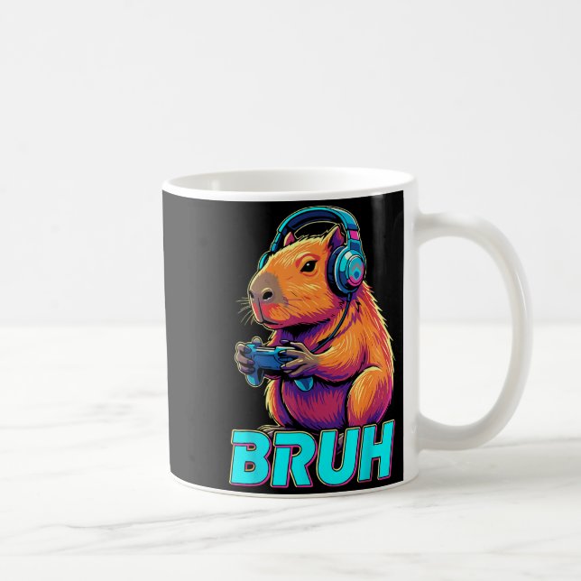 Caneca De Café Bruh Capybara Funny Video Games Capybaras  (Direita)