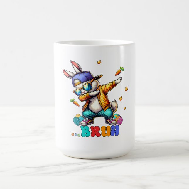 Caneca De Café Bruh Dab Bunny Páscoa Engraçado (Centro)
