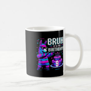 Caneca De Café Bruh Dabbing É Meu 9º Aniversário Llama Pinata Men