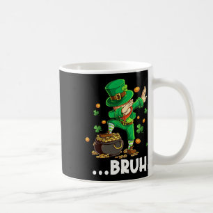 Caneca De Café Bruh Dabbing Leprechaun Dia de São Patrício Piada 