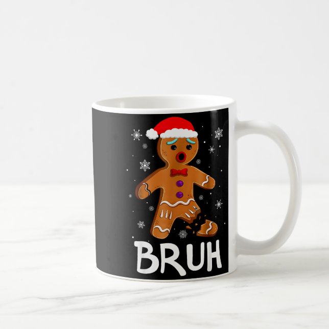 Caneca De Café Bruh Funny Christmas Gingerbread Man Teens Boys Ki (Direita)