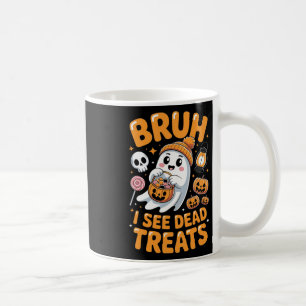 Caneca De Café Bruh Ghost Halloween Ghost Trick Ou Treine Kid