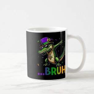 Caneca De Café Bruh Mardigator Dabbing Alligator Mardi Gras Shirt