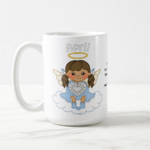 Caneca De Café Brunette do anjo de abril Birthstone