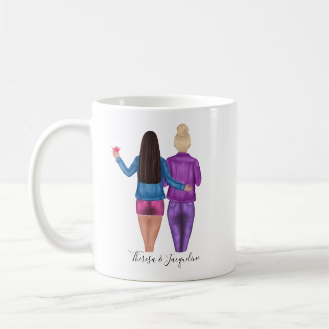 Caneca De Café Brunettes Personalizados Fazem Os Melhores Amigos (Esquerda)