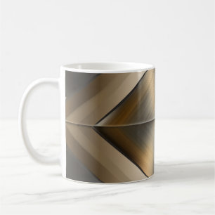 Caneca De Café Brushed Metallic Geometric Diamond Pattern
